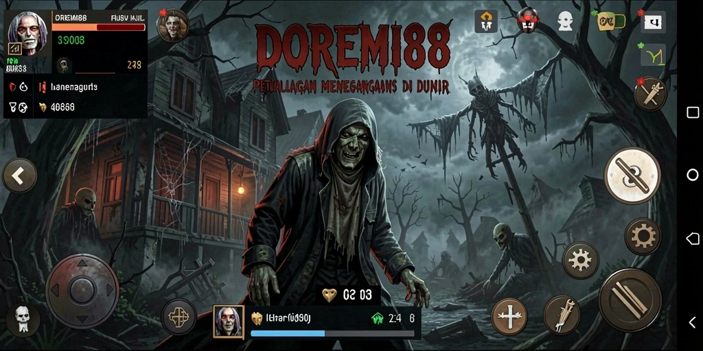 Gameplay DOREMI88 menampilkan suasana mencekam dan menakutkan.