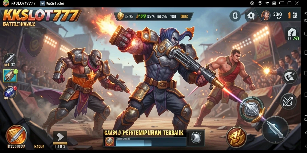 Tampilan gameplay KKSLOT777 yang intens dalam pertempuran Battle Royale.
