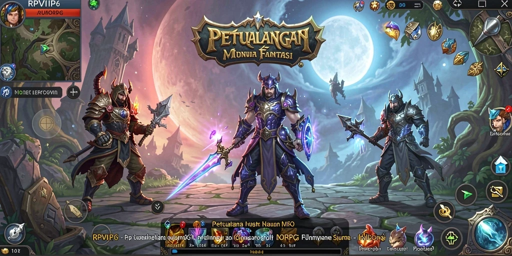 Tampilan gameplay mendebarkan dalam RPVIP6 menunjukkan pertempuran epik dan eksplorasi dunia.