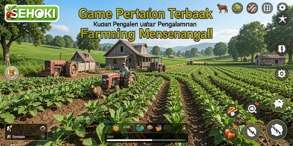 Tampilan menarik dari gameplay SEHOKI yang menggambarkan aktivitas bertani.