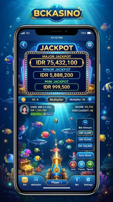 Tampilan antarmuka aplikasi bckasino yang menarik dan user-friendly.
